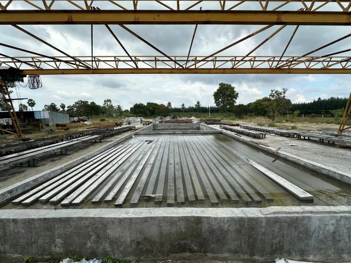 Buy PSC poles in Tamil Nadu - PSC Pole casting yard at Gemini Engineering Works, Pudukkottai TN