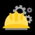 Construction hat icon representing mission and vision